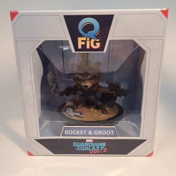 Q Fig Marvel Guardians of The Galaxy Vol. 2 - Rocket Raccoon & Groot Figurine - Picture 1 of 6